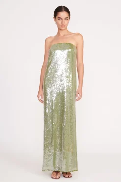 Dresses<STAUD CASEY DRESS  GARDEN MOSS GARDENMOSS