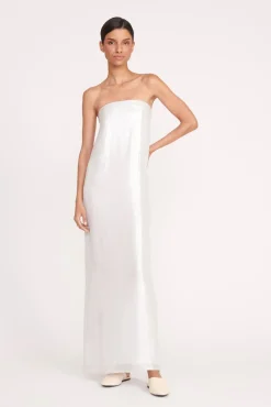 Dresses<STAUD CASEY DRESS SILVER