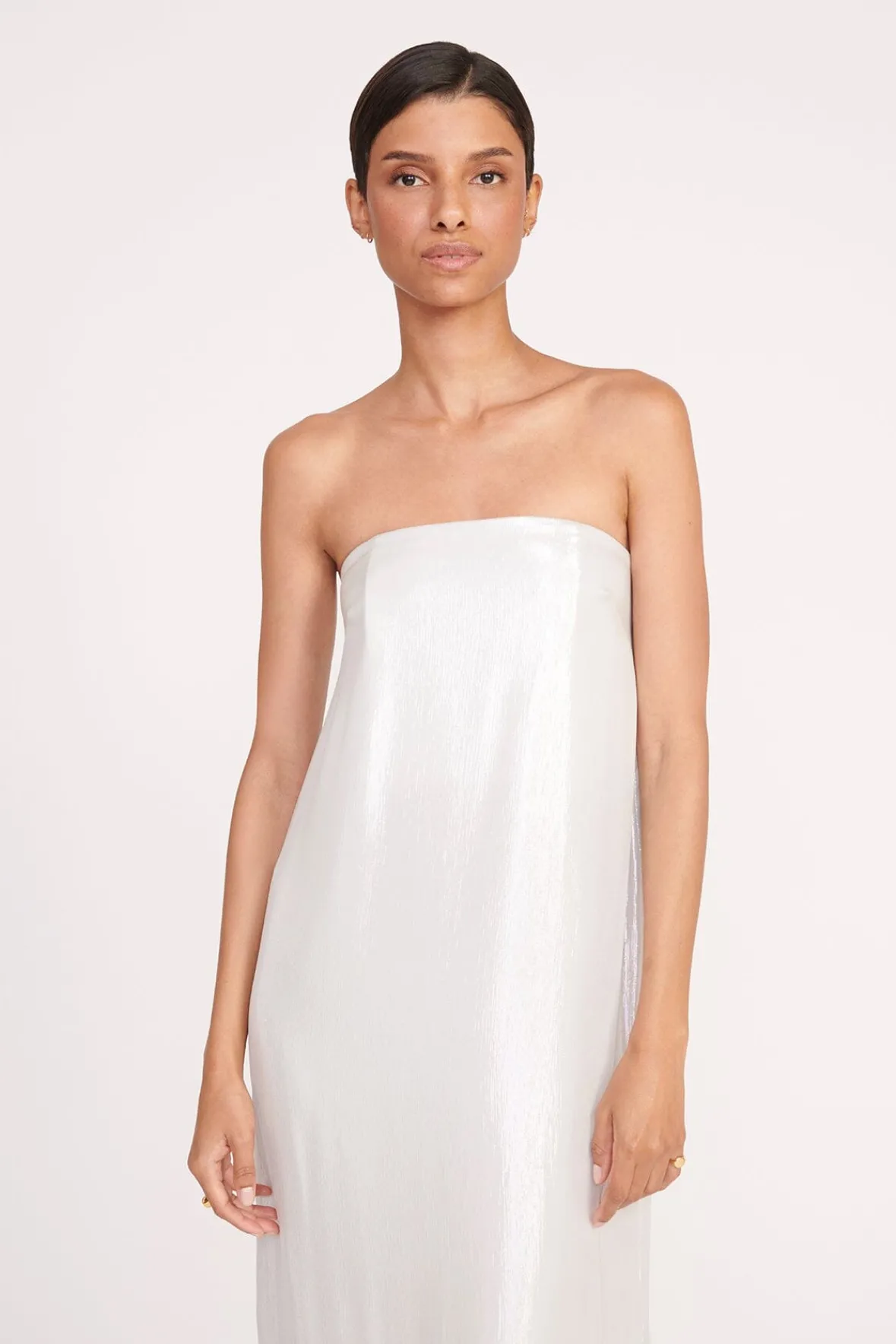 Dresses<STAUD CASEY DRESS SILVER
