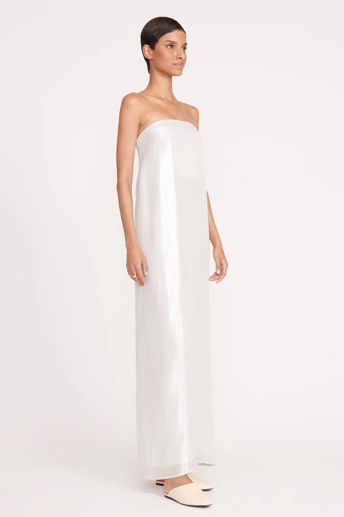 Dresses<STAUD CASEY DRESS SILVER