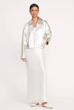 Dresses<STAUD CASEY DRESS SILVER