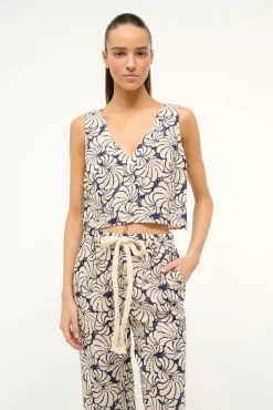 Tops<STAUD CATANIA TOP NAVY SCALLOP BLOCK PRINT NAVYSCALLOPBLOCKPRINT