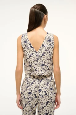 Tops<STAUD CATANIA TOP NAVY SCALLOP BLOCK PRINT NAVYSCALLOPBLOCKPRINT