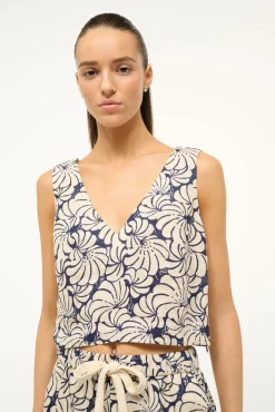 Tops<STAUD CATANIA TOP NAVY SCALLOP BLOCK PRINT NAVYSCALLOPBLOCKPRINT