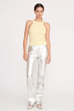 Best Sellers|Pants & Shorts<STAUD CHISEL PANT SILVER