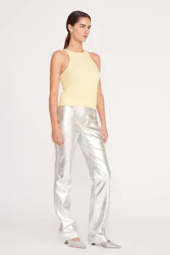 Best Sellers|Pants & Shorts<STAUD CHISEL PANT   SILVER