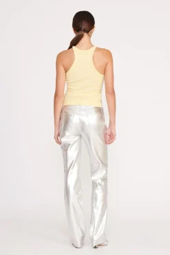 Best Sellers|Pants & Shorts<STAUD CHISEL PANT SILVER