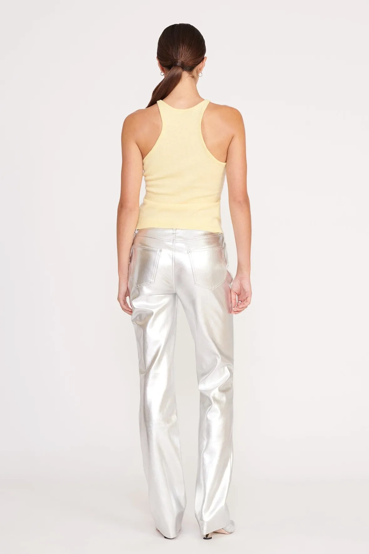 Best Sellers|Pants & Shorts<STAUD CHISEL PANT SILVER