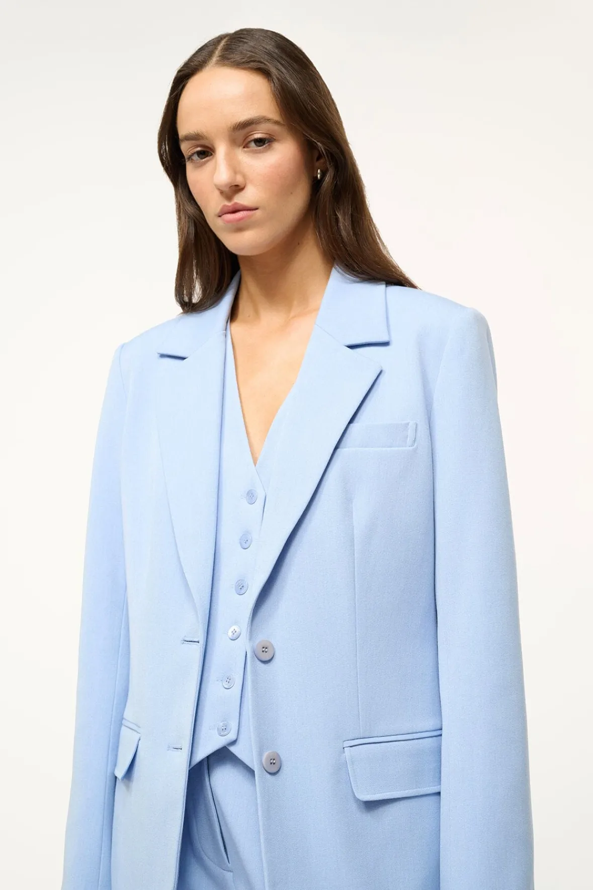 Outerwear & Jackets|Spring Suiting<STAUD CITY BLAZER PERIWINKLE