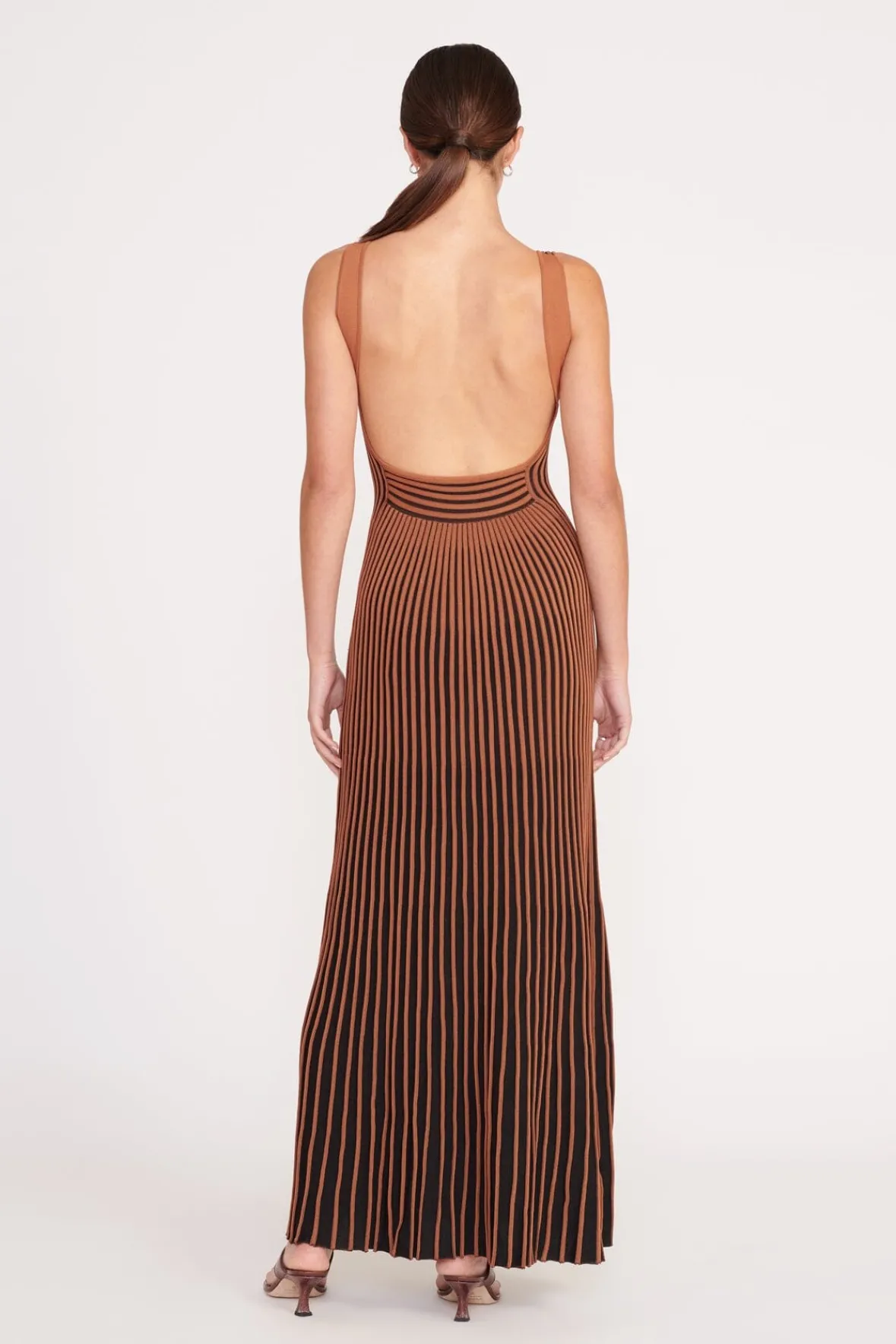 Dresses<STAUD CLARETTA DRESS TAN BLACK TANBLACK
