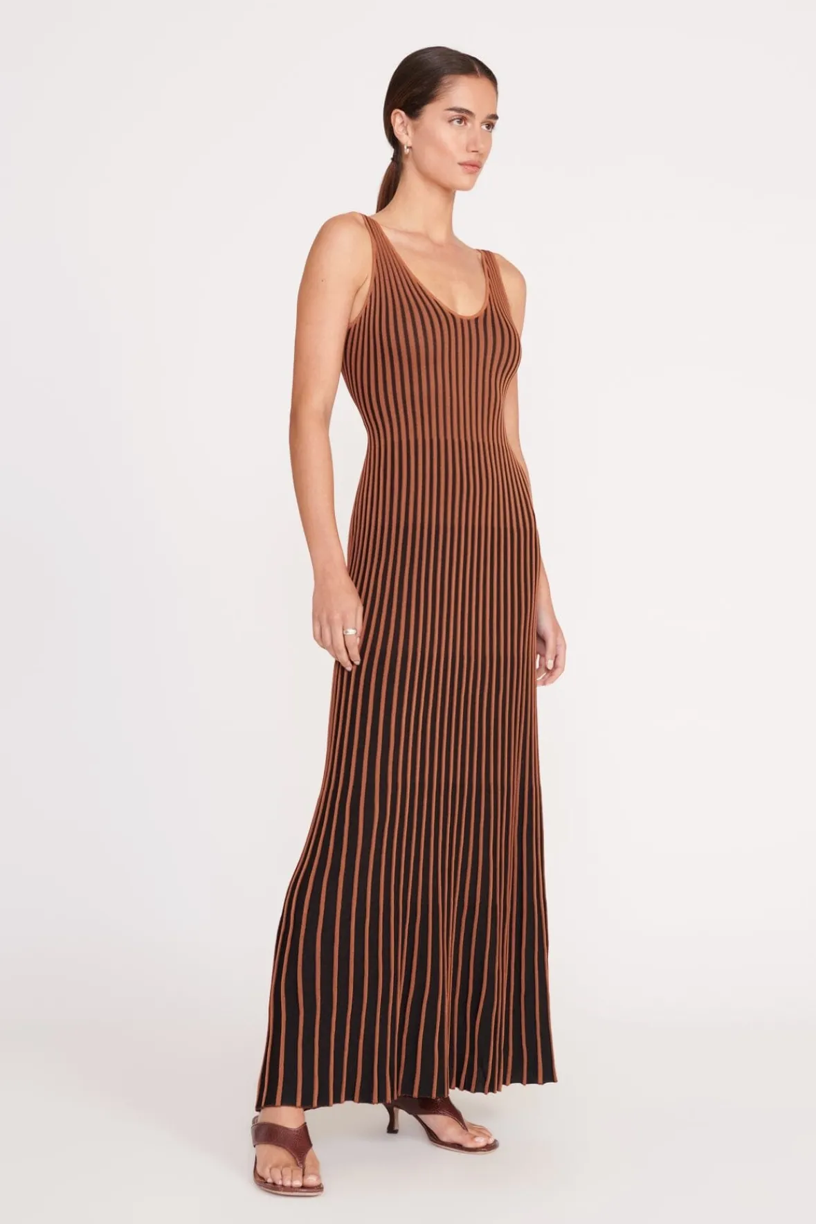 Dresses<STAUD CLARETTA DRESS TAN BLACK TANBLACK