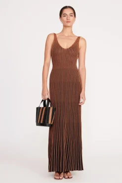 Dresses<STAUD CLARETTA DRESS TAN BLACK TANBLACK