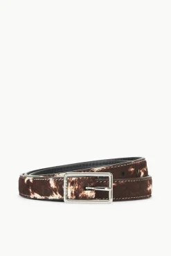 Belts|STAUD + Wrangler<STAUD CLASSIC WAIST BELT BROWN & TAN HAIRCALF BROWN&TANHAIRCALF