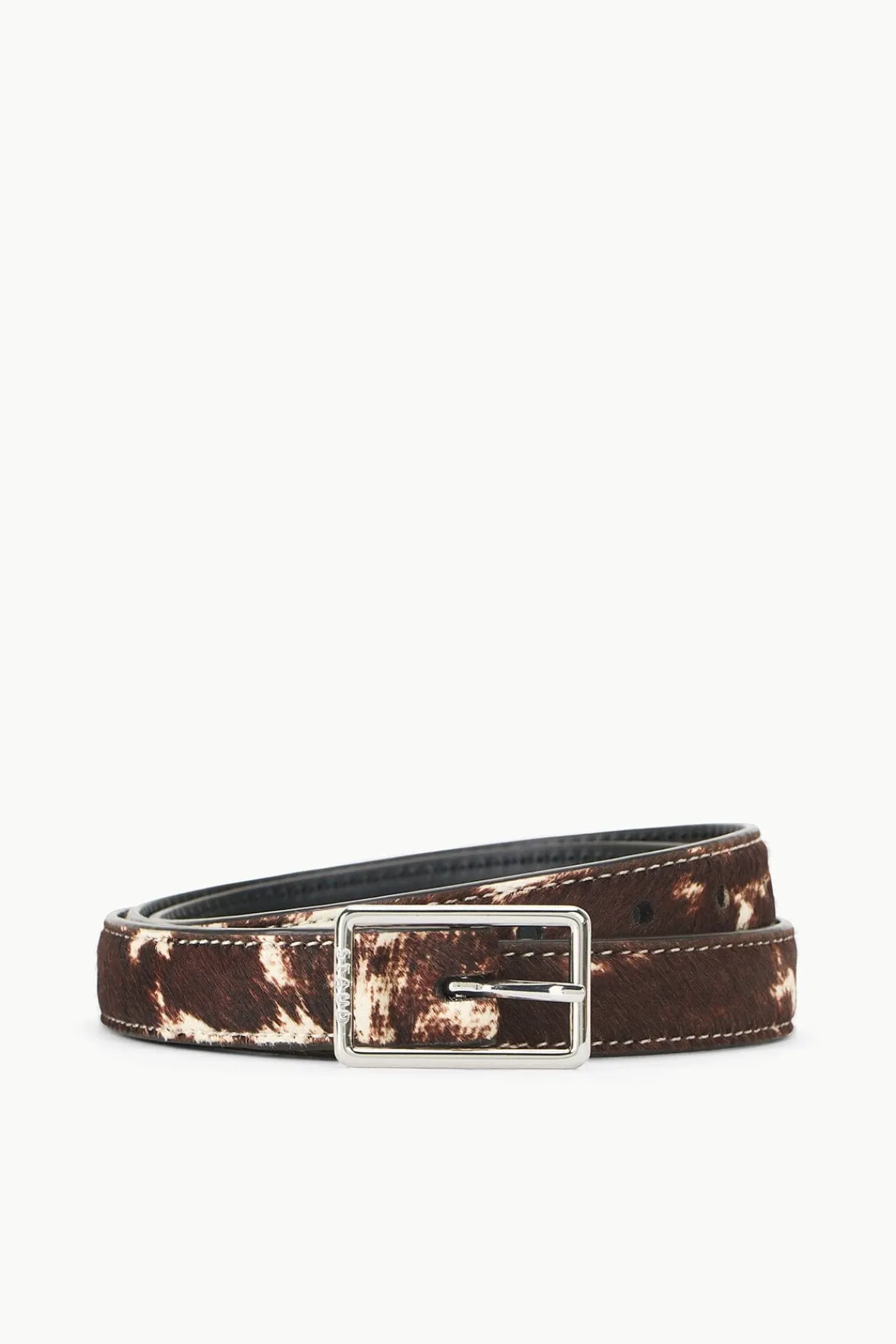 Belts|STAUD + Wrangler<STAUD CLASSIC WAIST BELT BROWN & TAN HAIRCALF BROWN&TANHAIRCALF