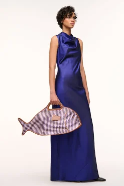 Totes<STAUD CLEO FISH BASKET TOTE  COCONUT CHECK COCONUTCHECK