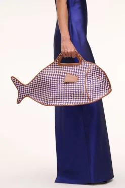 Totes<STAUD CLEO FISH BASKET TOTE COCONUT CHECK COCONUTCHECK