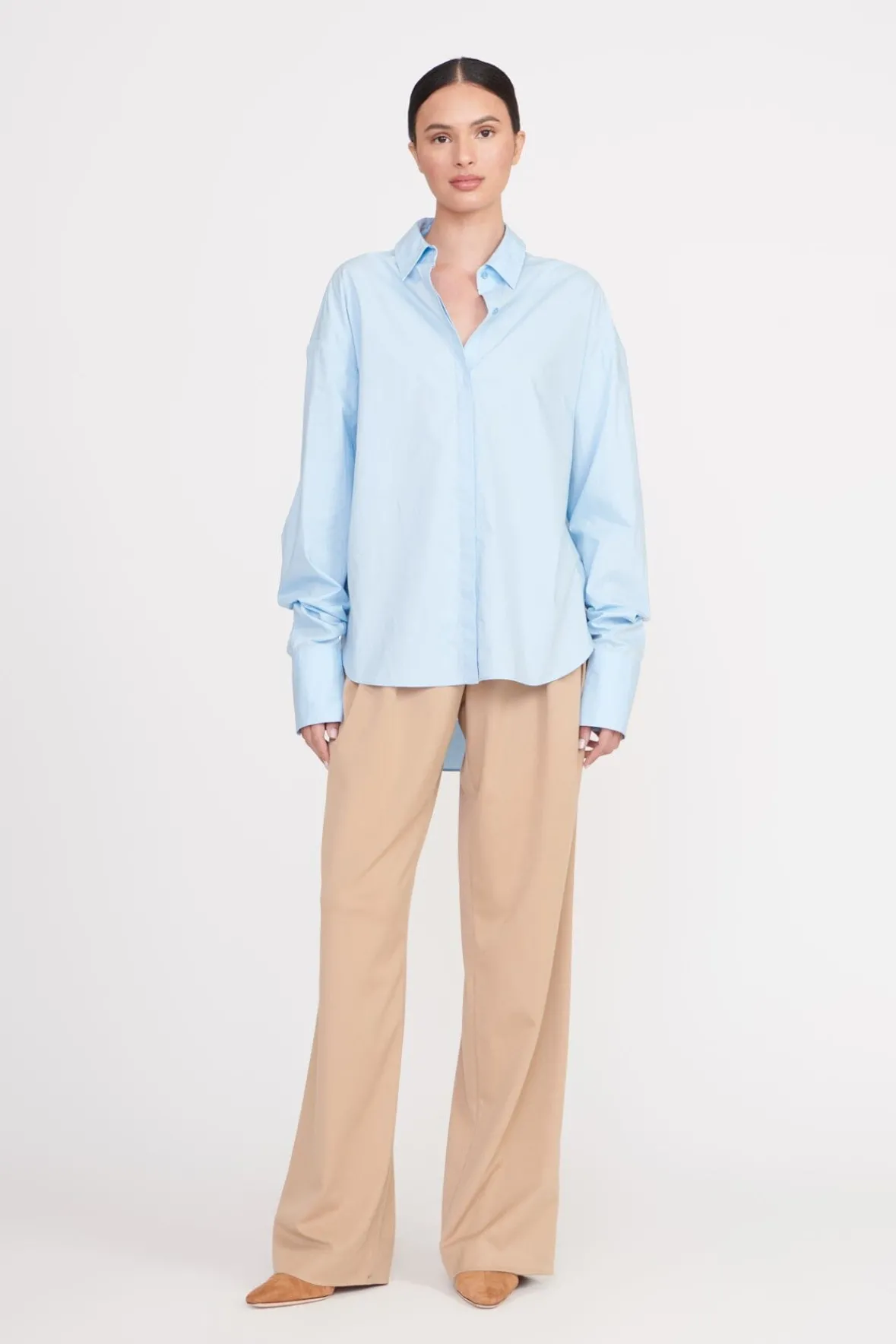 Poplin Shop<STAUD COLTON SHIRT FRENCH BLUE FRENCHBLUE