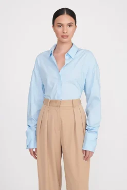Poplin Shop<STAUD COLTON SHIRT  FRENCH BLUE FRENCHBLUE