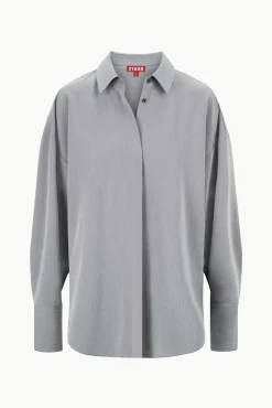 Best Sellers|Tops<STAUD COLTON SHIRT HEATHER GREY SUITING HEATHERGREY