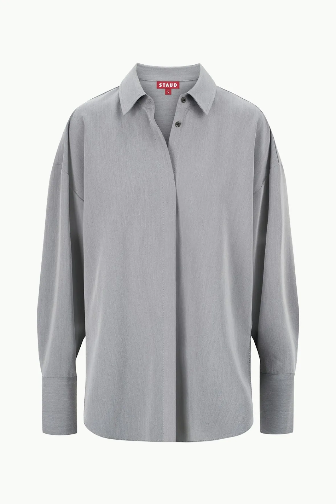 Best Sellers|Tops<STAUD COLTON SHIRT HEATHER GREY SUITING HEATHERGREY