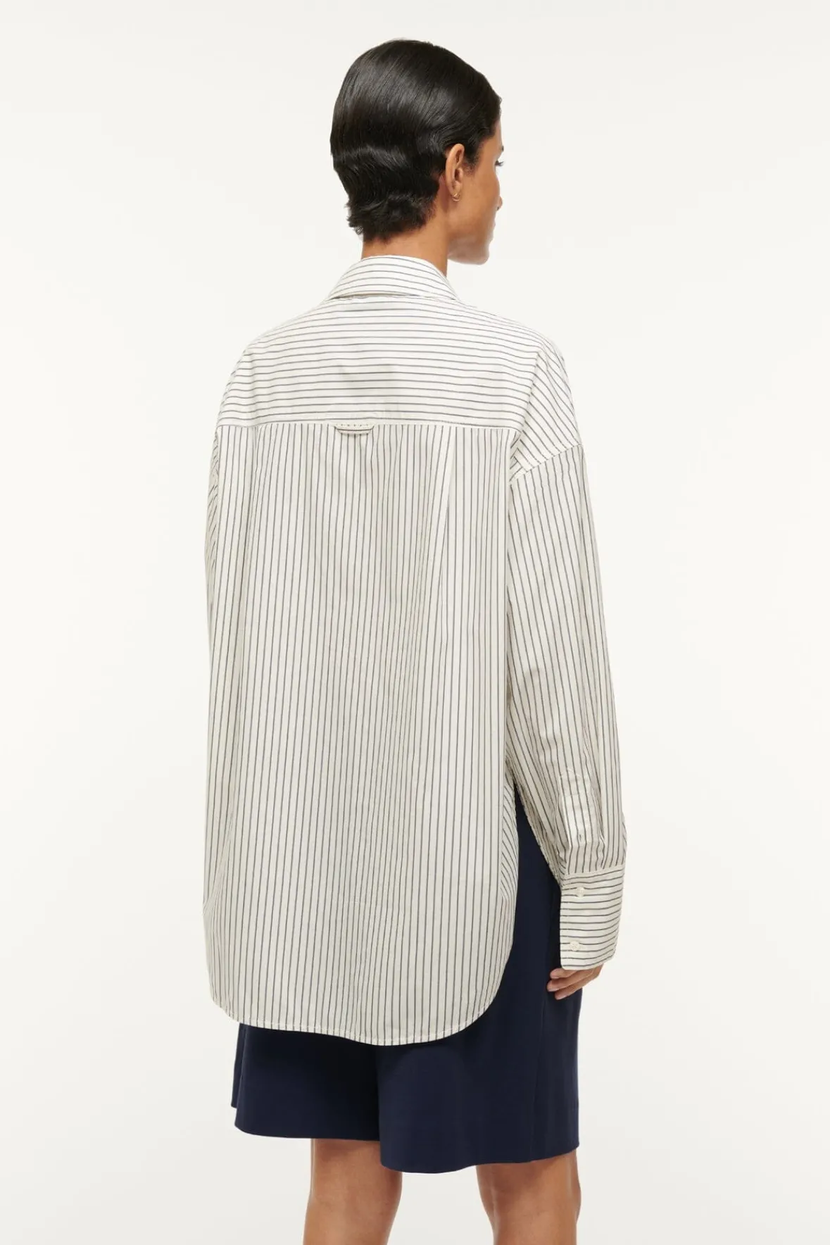 Spring Suiting|Poplin Shop<STAUD COLTON SHIRT IVORY MICRO STRIPE IVORYMICROSTRIPE