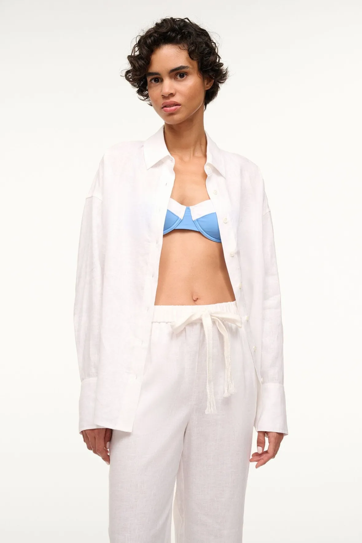 Cover-Ups<STAUD COLTON SHIRT WHITE