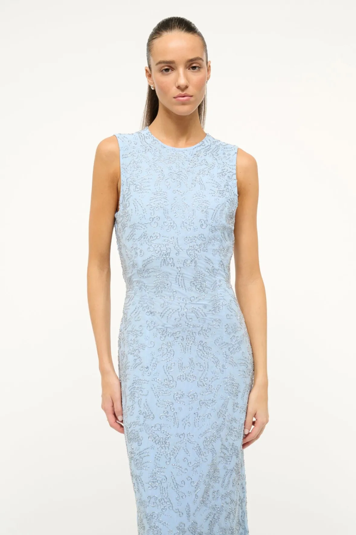 The Evening Edit<STAUD COMO DRESS PERIWINKLE