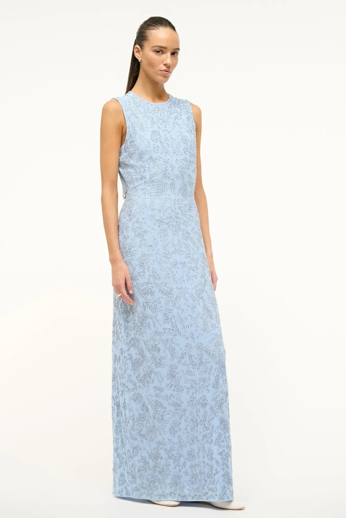The Evening Edit<STAUD COMO DRESS PERIWINKLE