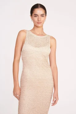 The Evening Edit|Dresses<STAUD CONSTANZA DRESS  BEIGE MULTI BEIGEMULTI