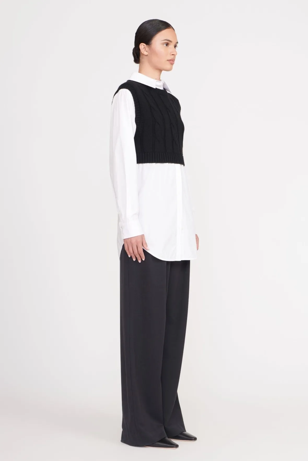 Tops<STAUD COOPER TOP BLACK WHITE BLACKWHITE