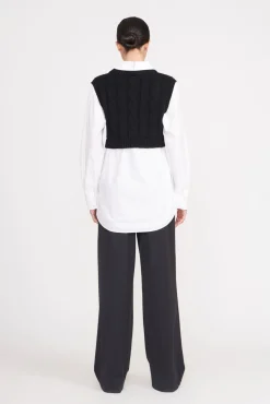Tops<STAUD COOPER TOP BLACK WHITE BLACKWHITE