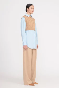 Tops<STAUD COOPER TOP CAMEL FRENCH BLUE CAMELFRENCHBLUE