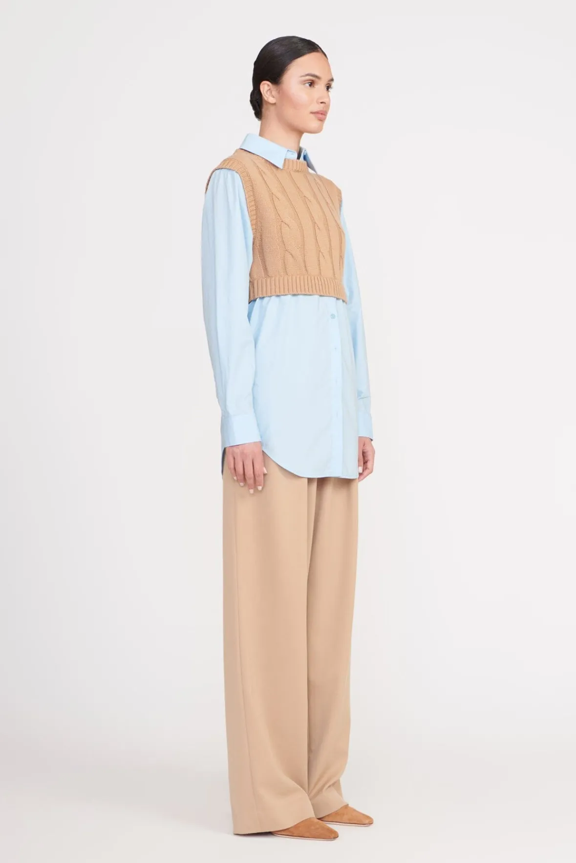 Tops<STAUD COOPER TOP CAMEL FRENCH BLUE CAMELFRENCHBLUE