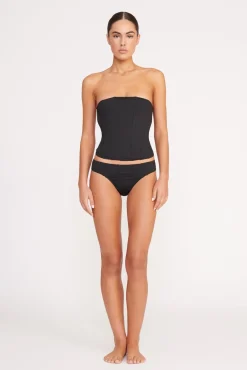 Bikinis<STAUD CORSAGE BIKINI BOTTOM BLACK