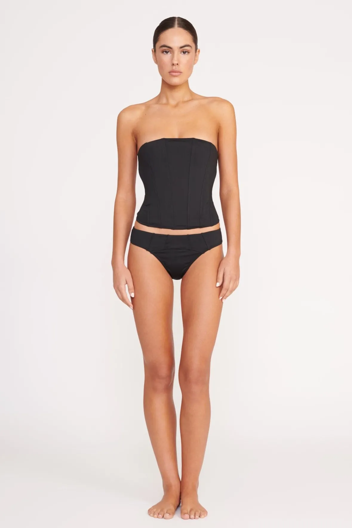 Bikinis<STAUD CORSAGE BIKINI BOTTOM BLACK