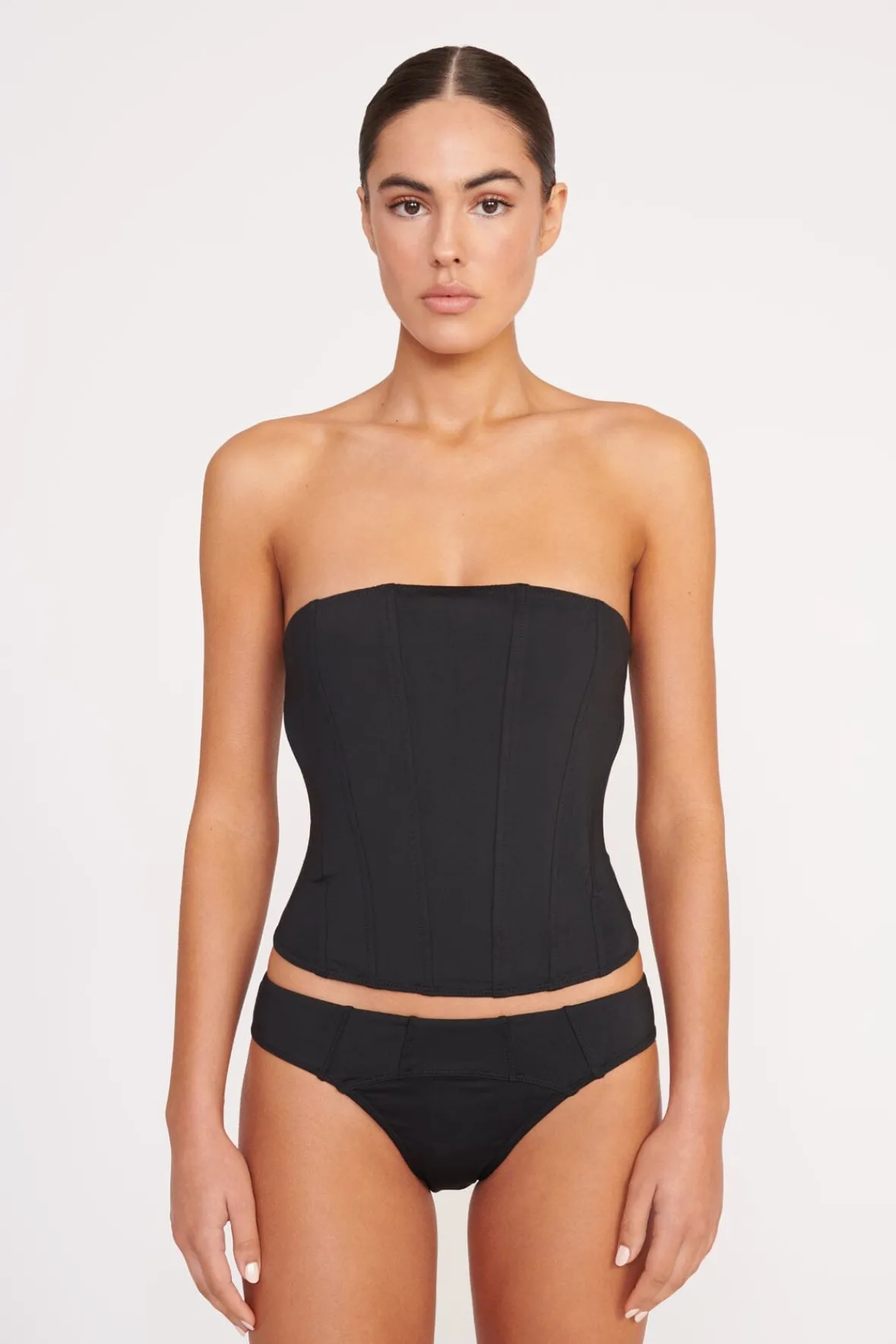 Bikinis<STAUD CORSAGE BIKINI BOTTOM BLACK