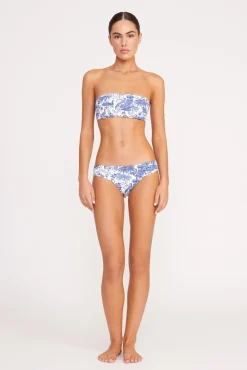 Bikinis<STAUD CORSAGE BIKINI BOTTOM BLUE TOILE BLUETOILE