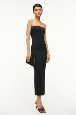 Dresses<STAUD CORTONA DRESS   BLACK