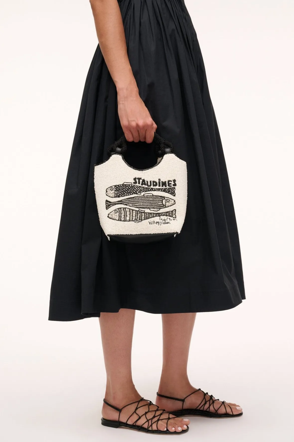 Bucket|Beaded<STAUD COTE BEADED BAG INES CREAM STAUDINESCREAM