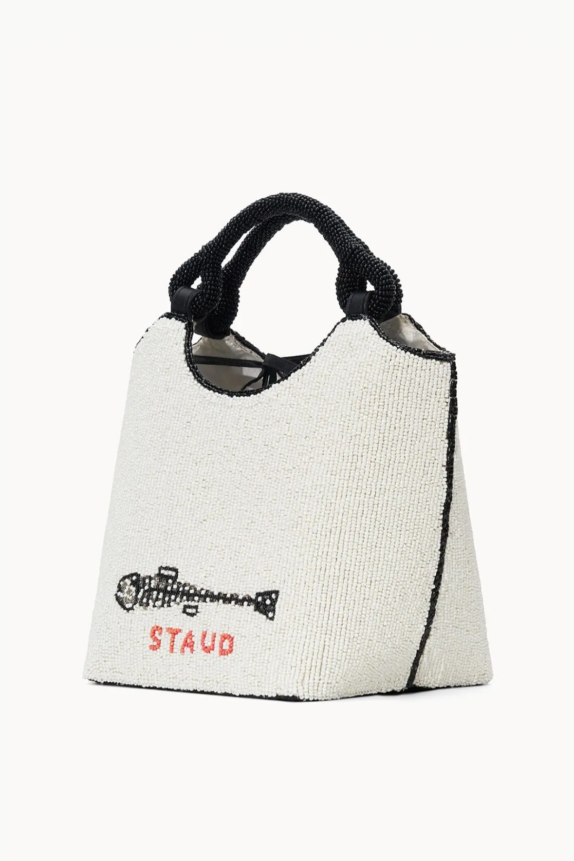 Bucket|Beaded<STAUD COTE BEADED BAG INES CREAM STAUDINESCREAM