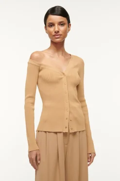 Knits|Tops<STAUD CRAFTSMAN SWEATER CAMEL