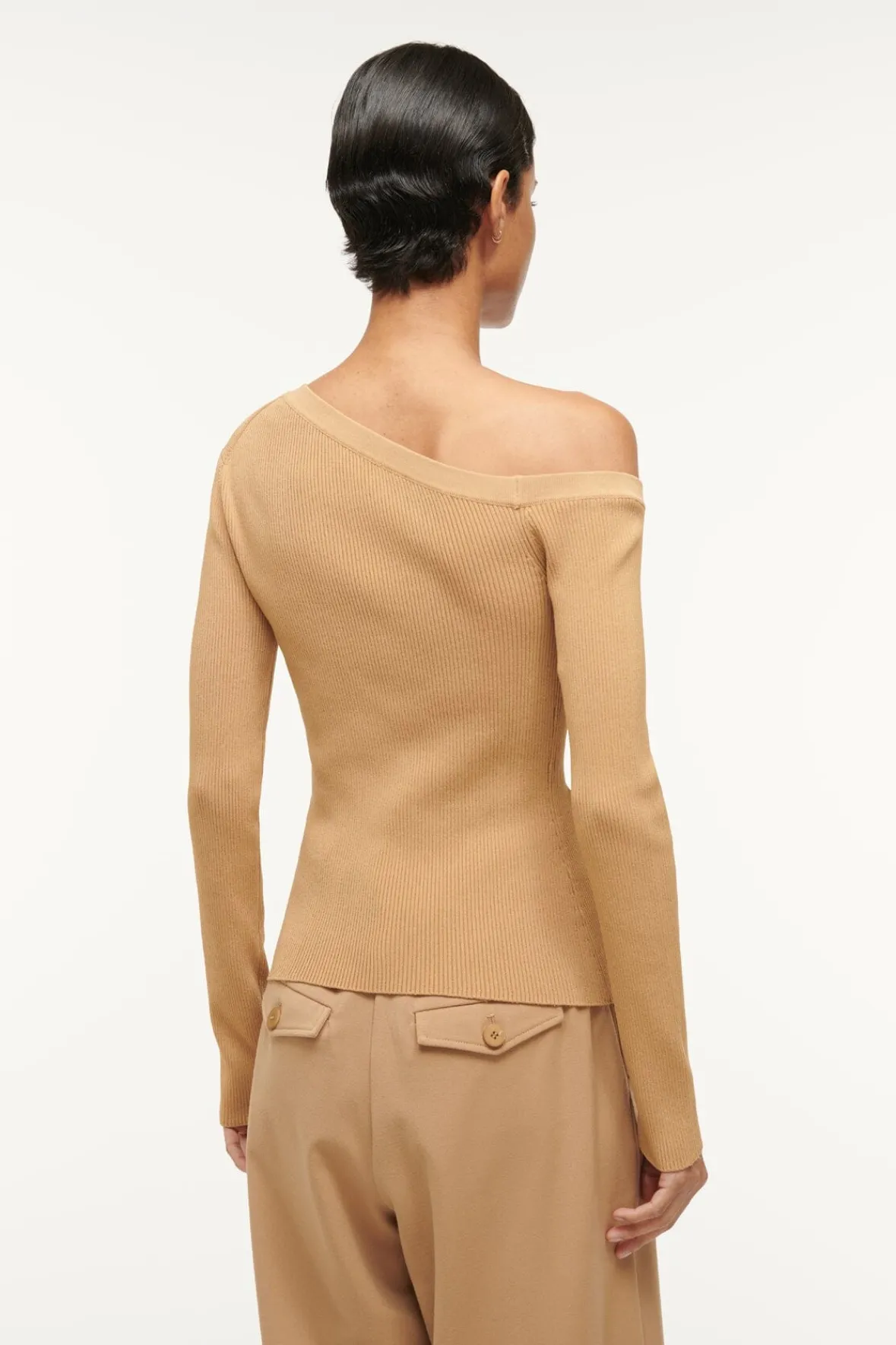 Knits|Tops<STAUD CRAFTSMAN SWEATER CAMEL