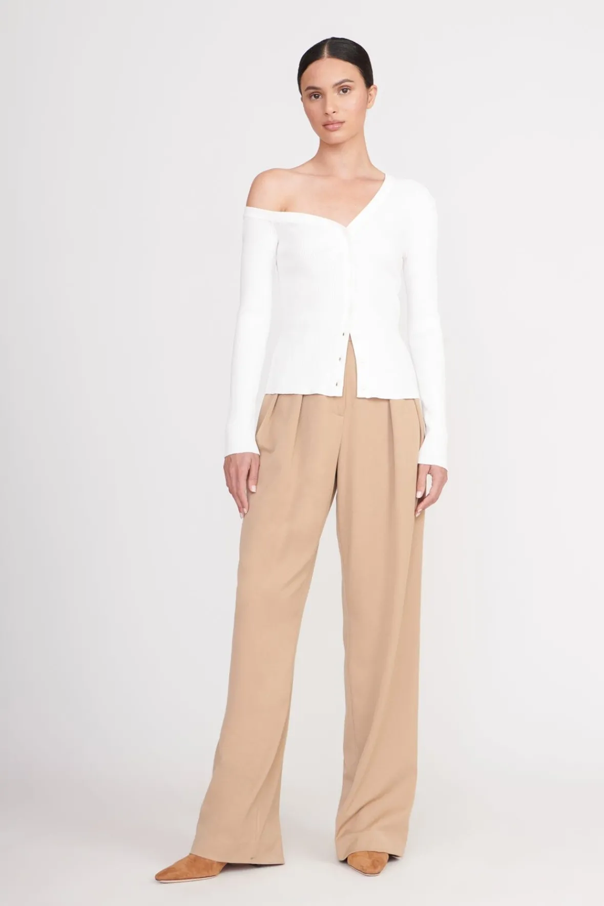 Knits|Tops<STAUD CRAFTSMAN SWEATER IVORY