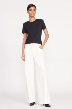 Essentials|Tops<STAUD CREW NECK T SHIRT BLACK