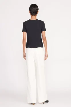 Essentials|Tops<STAUD CREW NECK T SHIRT BLACK