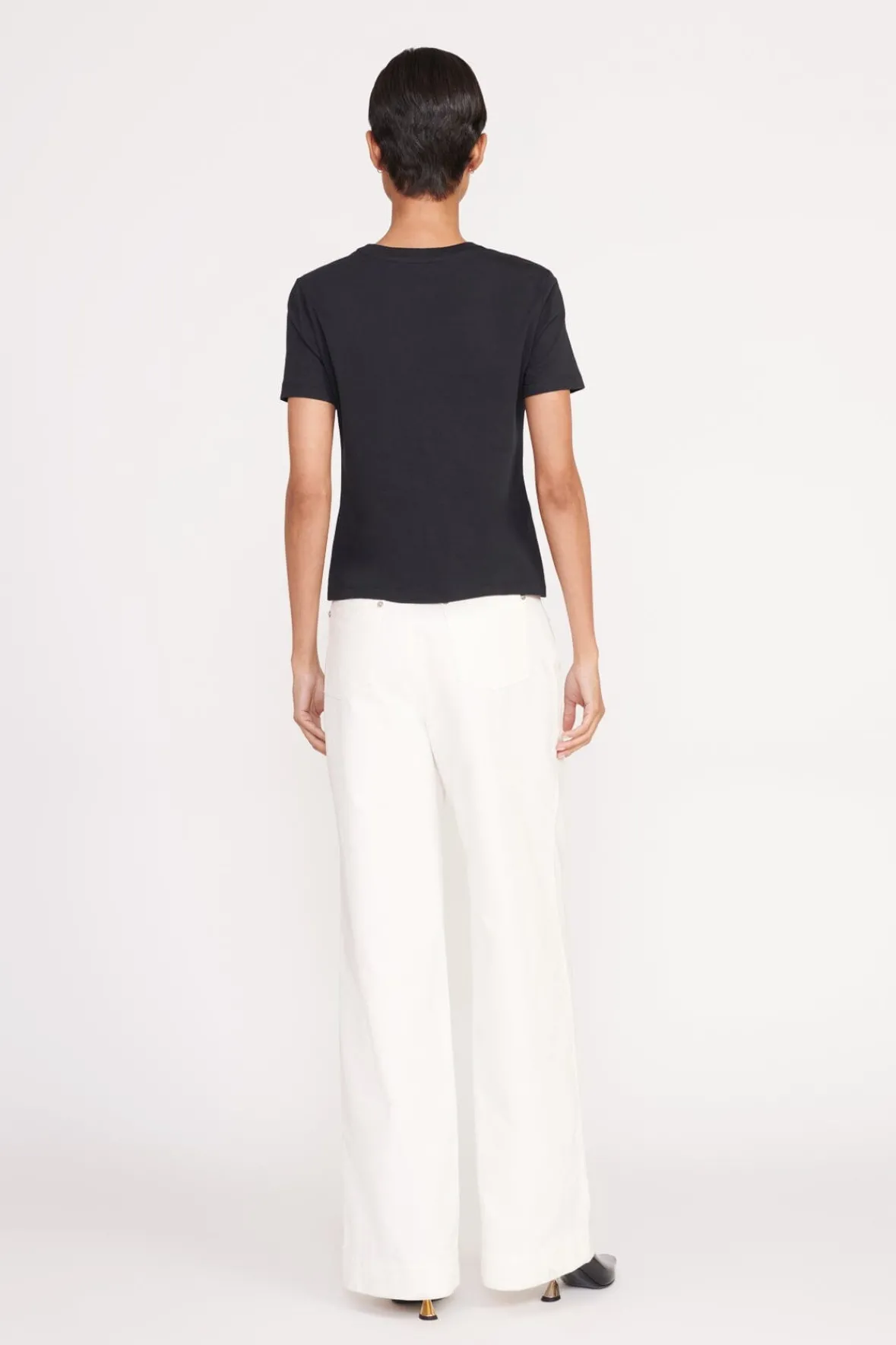 Essentials|Tops<STAUD CREW NECK T SHIRT BLACK