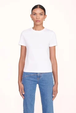 Essentials|Tops<STAUD CREW NECK T SHIRT WHITE