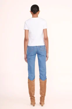 Essentials|Tops<STAUD CREW NECK T SHIRT   WHITE
