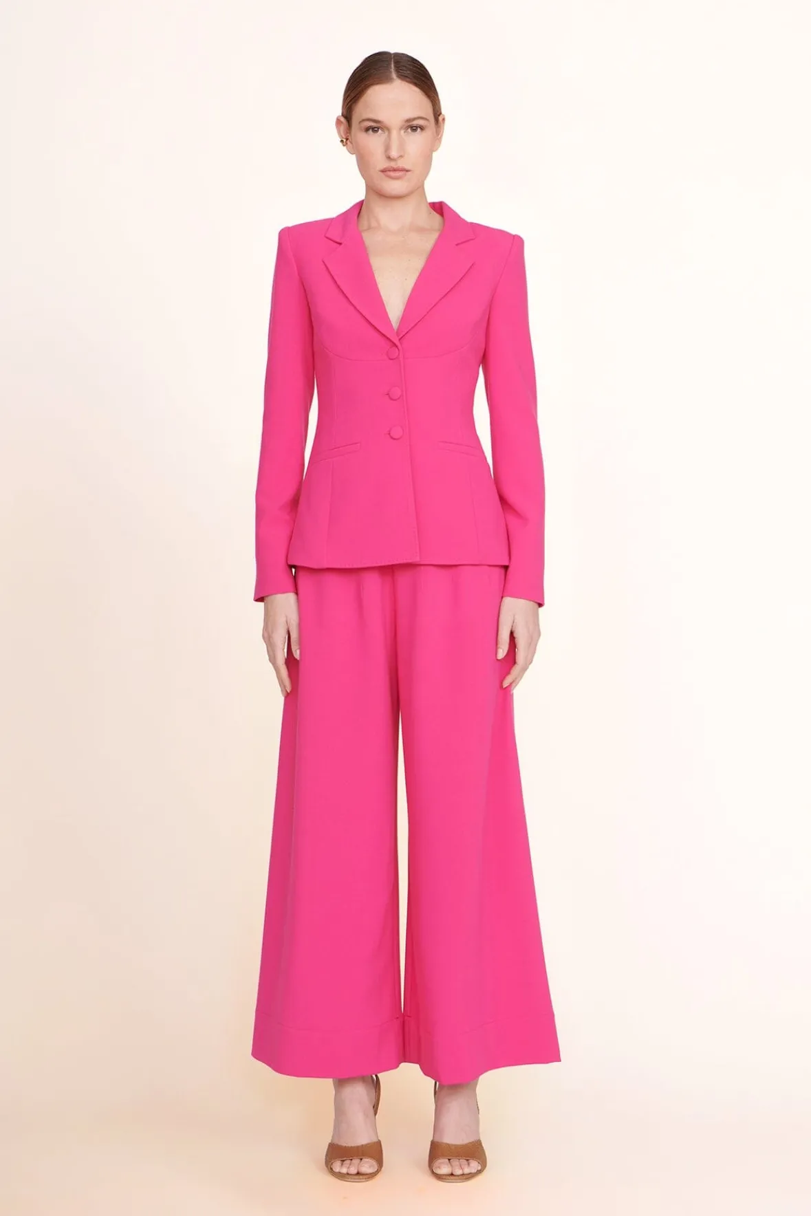 Pants & Shorts<STAUD CROPPED CALEB PANT MAGENTA