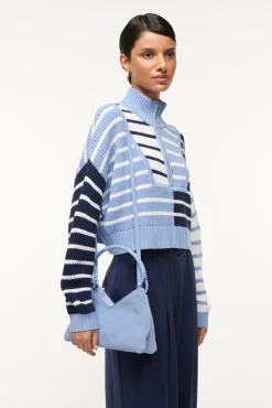 Knits<STAUD CROPPED HAMPTON SWEATER ADRIATIC STRIPE ADRIATICSTRIPE